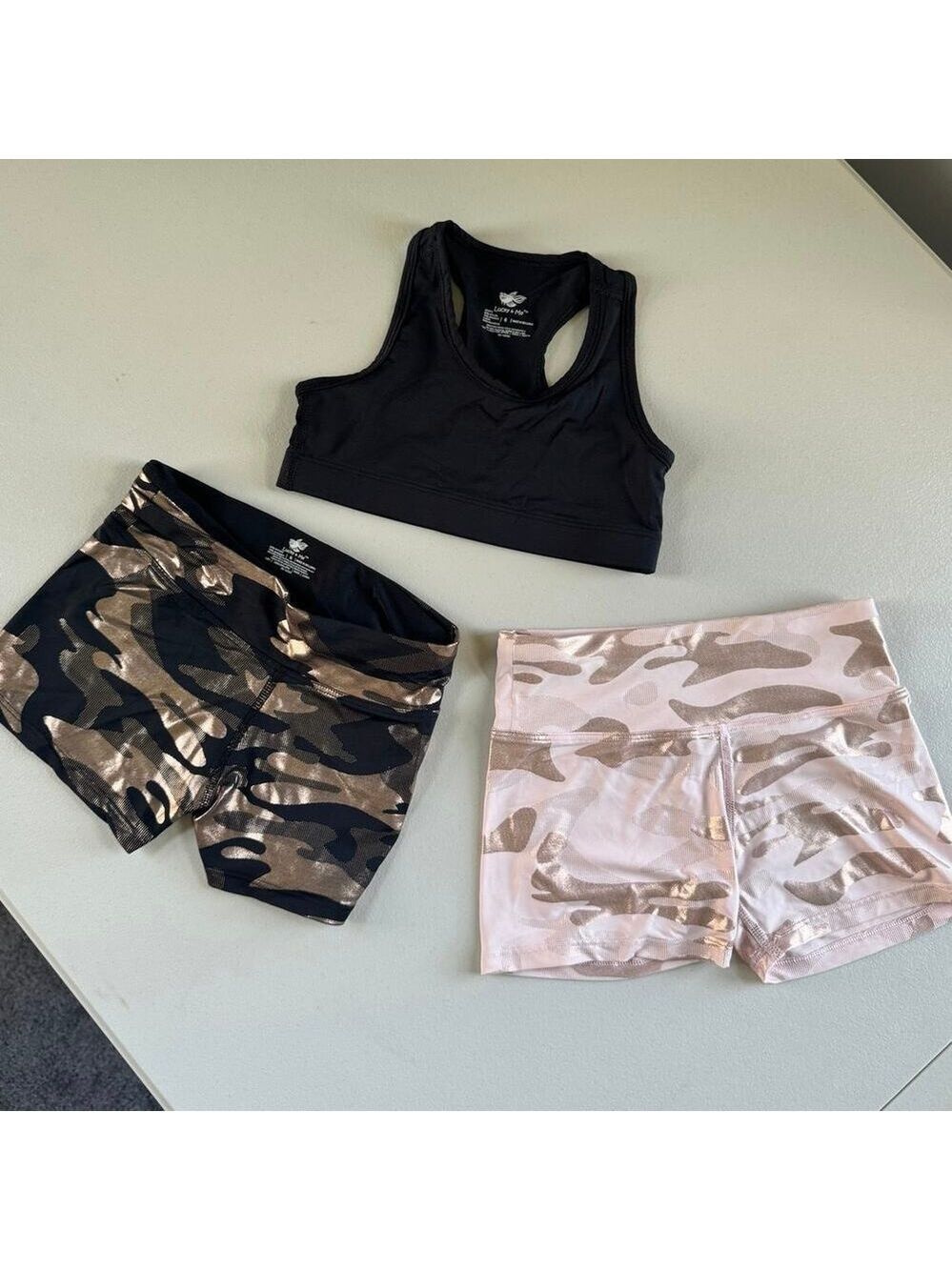 Lucky & Me Girls Amira High Waist Dance Shorts & Sports Bra Set size 6